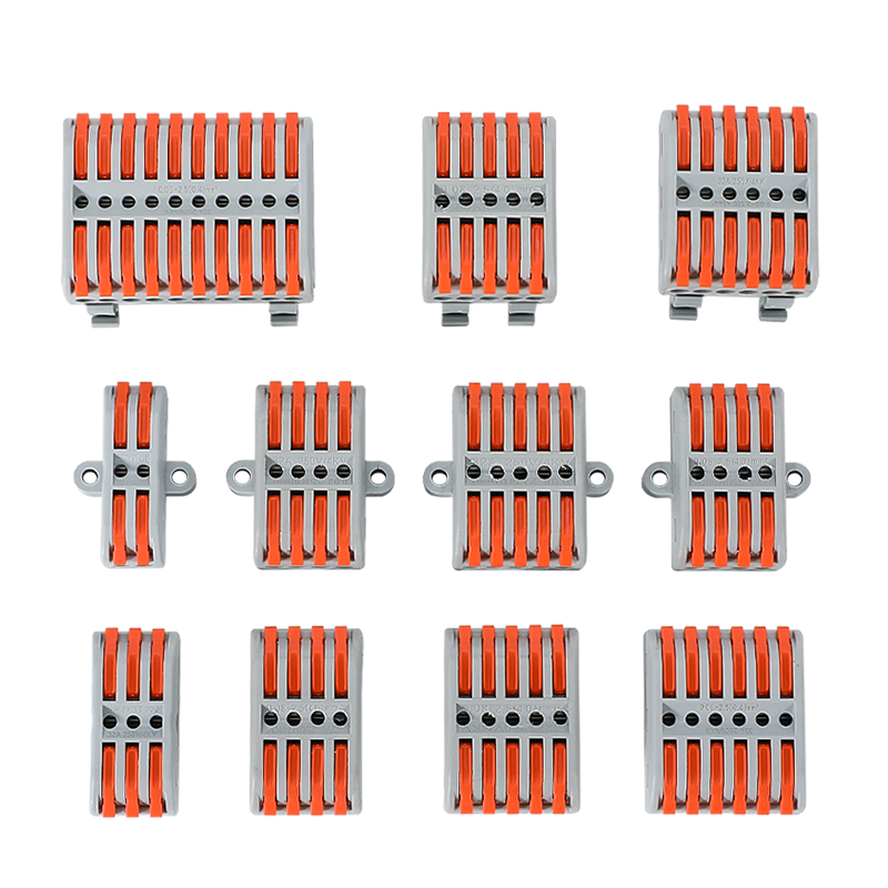 Wire connector, mabilis na koneksyon terminal block, pindutin ang uri ng konektor, multi sa multi out mating joint, riles naayos na uri